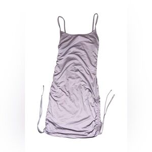 Lilac Ruched fitted Mini Adjustable Dress - Small